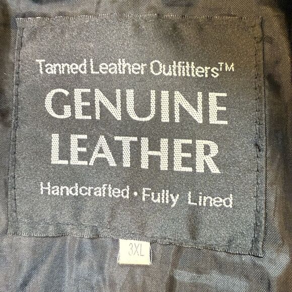 Vintage Tanned Leather Outfitters Black Leather Jacket Mens 3X Patchwork Lined - Picture 13 of 16